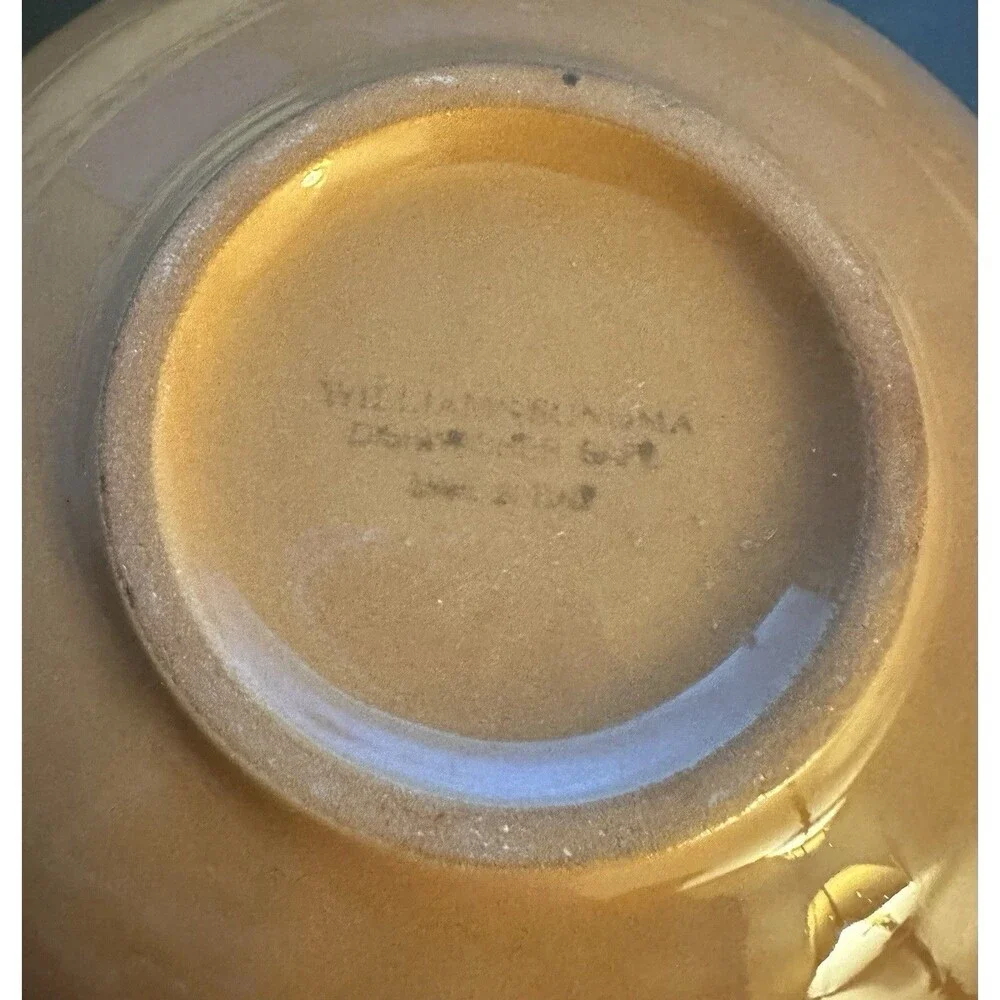 WILLIAMS SONOMA VTG FRENCH SCRIPT ROOSTER SERIES DIPPING BOWL EARTHEN WARE ITALY